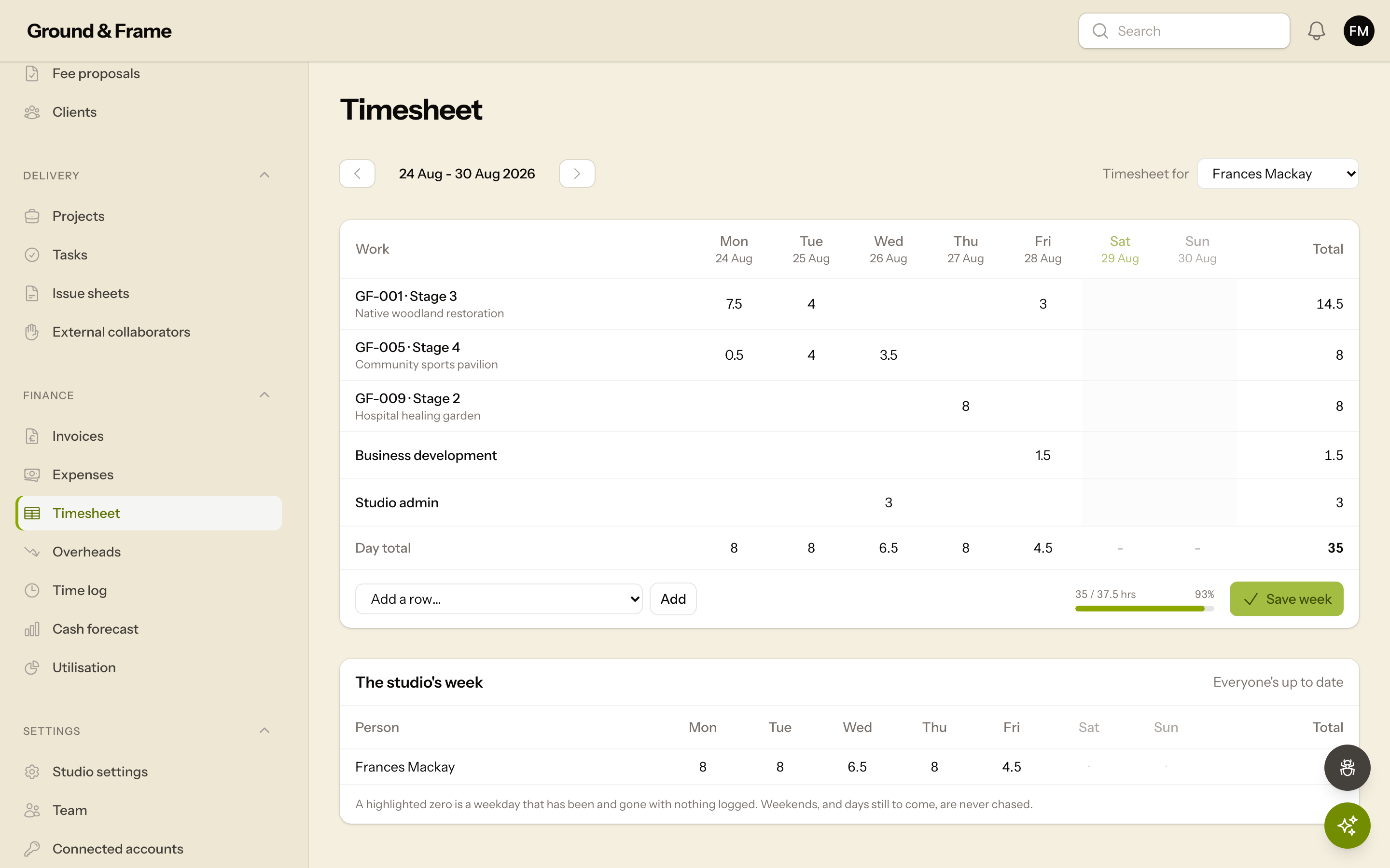 Timesheets that fill themselves in